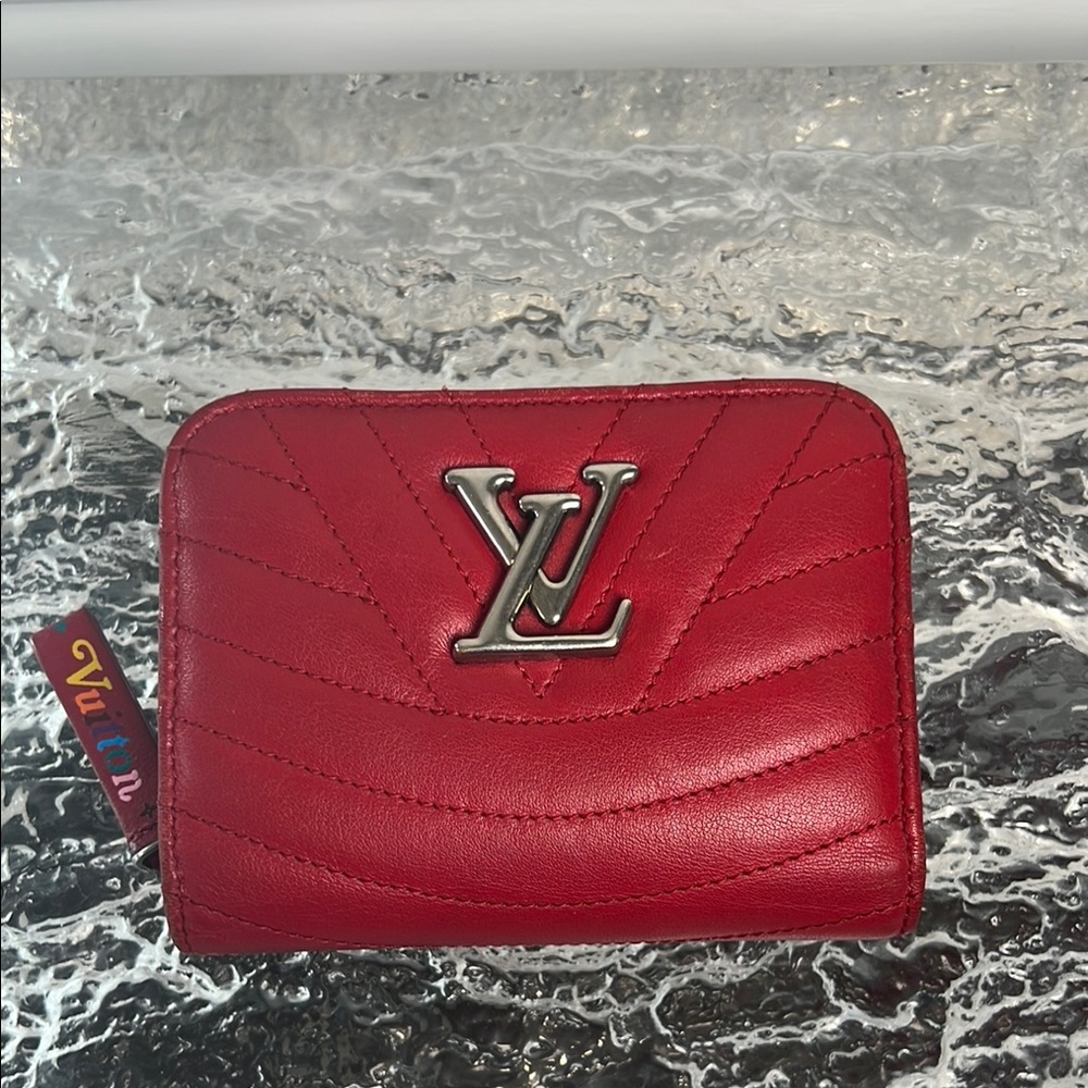 Authentic Louis Vuitton Red Wave Leather Wallet
